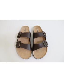 Men's Brown EVA Leather Insole 2 Buckle Sandal