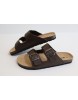 Men's Brown EVA Leather Insole 2 Buckle Sandal