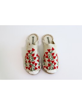 Women's Palm Tree - Overcast Bougainvillea Espadrilles