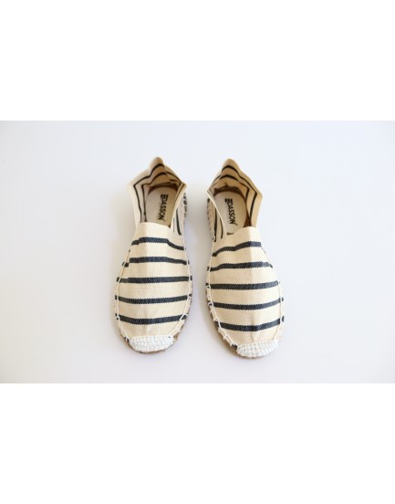 Women Basic Navy Stripe Print Espadrilles