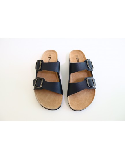 Men's Navy EVA Leather Insole 2 Buckle Sandal