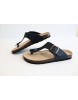 Women's Navy T-Strap Cork Sandals